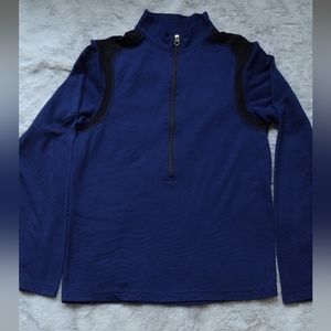 REI Blue and Black Half Zip Breathable Shirt